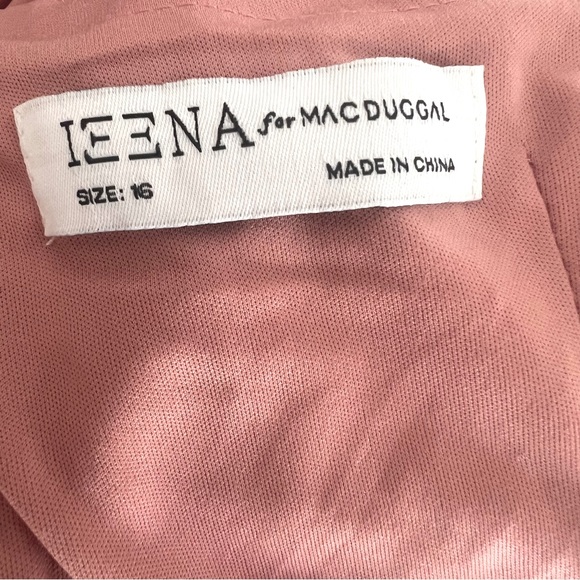 Mac Duggal DROP SHOULDER LONG SLEEVE COLUMN GOWN size 16 - Picture 11 of 12